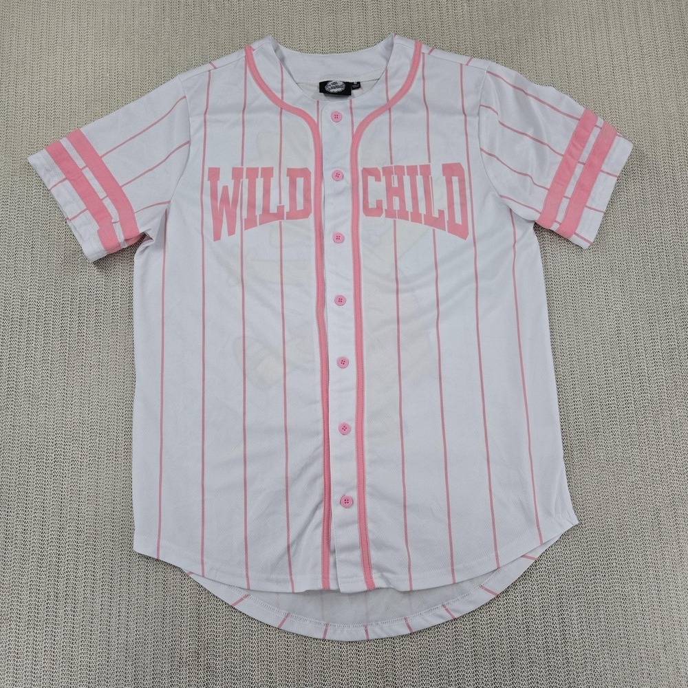The Simpsons Shirt Womens Medium Pink Wild Child Lisa Simpson Baseball Jersey